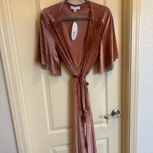 Boutique Velvet Wrap Dress in Blush - Size 0X